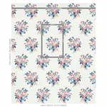 Schumacher 179632 Loudon Rose Rose & Blue fabric swatch