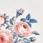 Schumacher 179632 Loudon Rose Rose & Blue fabric swatch
