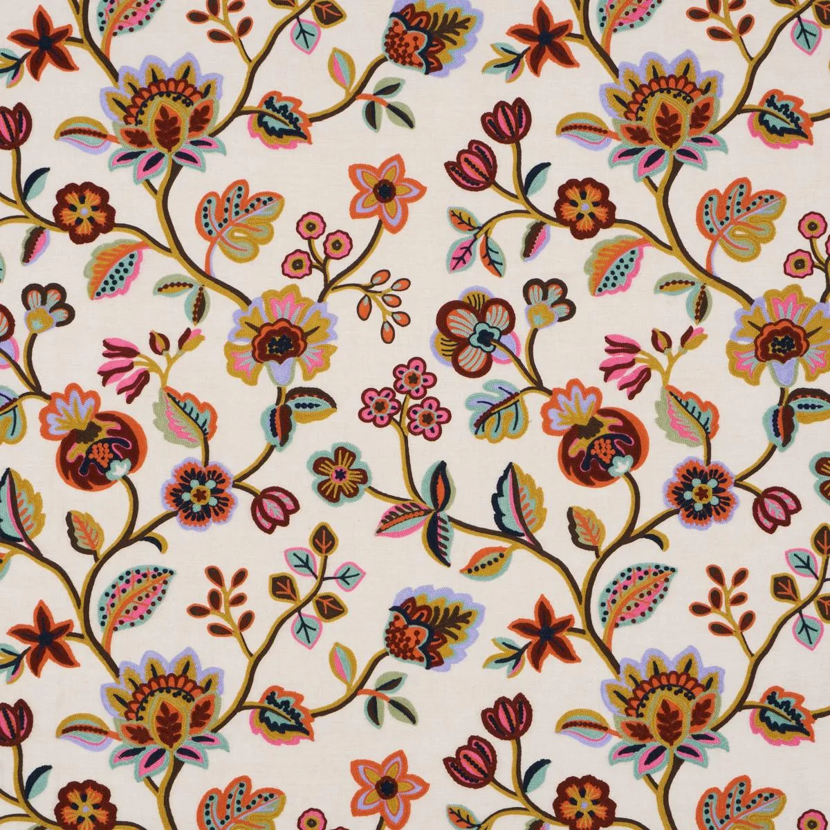 Schumacher 84750 Loulou Embroidery Jewel fabric swatch