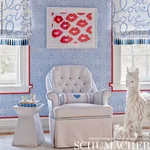 Schumacher 66201 Love Blueberry fabric swatch
