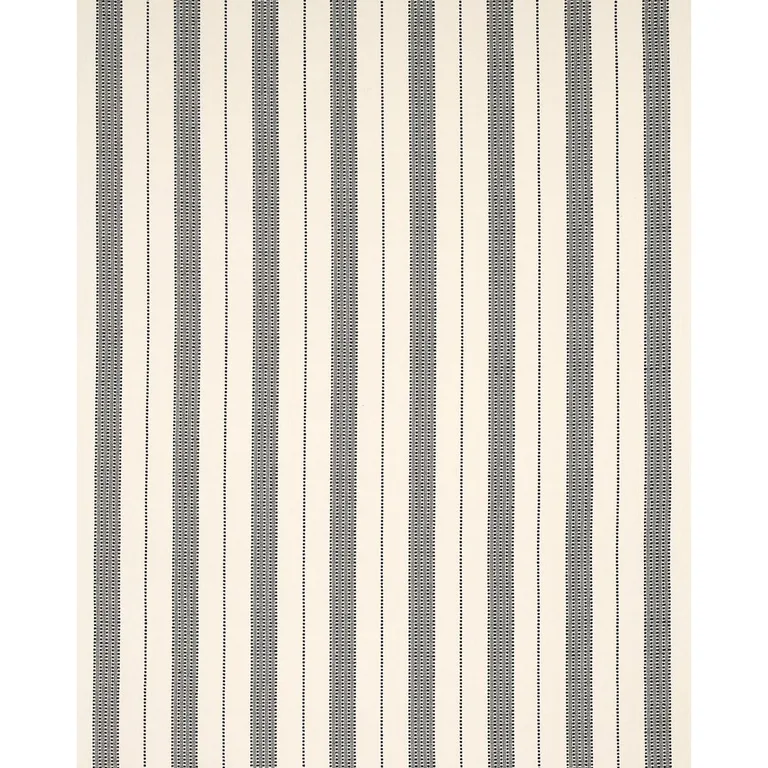 Schumacher 79094 Lubeck Stripe Black fabric swatch