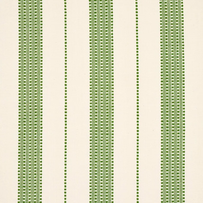 Schumacher 79093 Lubeck Stripe Green fabric swatch