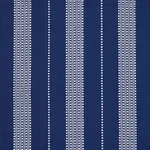 Schumacher 79097 Lubeck Stripe Ivory On Blue fabric swatch