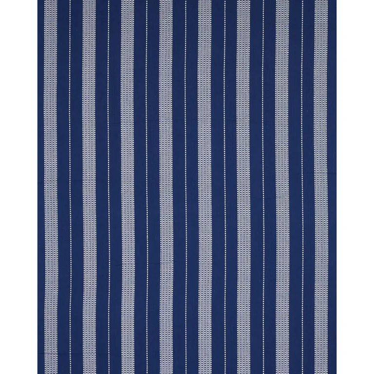 Schumacher 79097 Lubeck Stripe Ivory On Blue fabric swatch