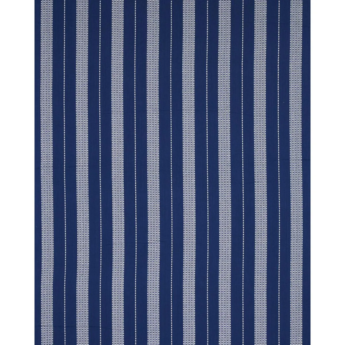 Schumacher 79097 Lubeck Stripe Ivory On Blue fabric swatch