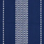 Schumacher 79097 Lubeck Stripe Ivory On Blue fabric swatch