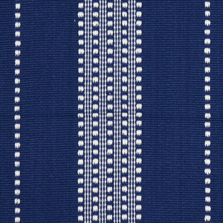 Schumacher 79097 Lubeck Stripe Ivory On Blue fabric swatch