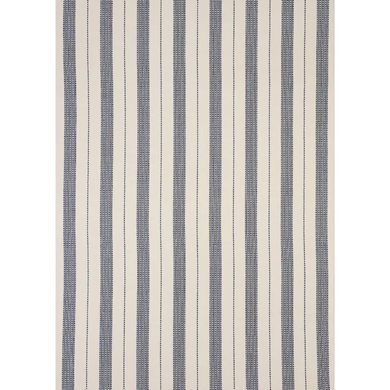 Schumacher 79090 Lubeck Stripe Navy fabric swatch