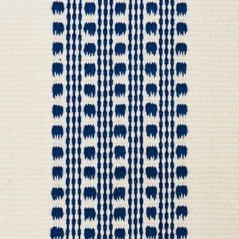Schumacher 79090 Lubeck Stripe Navy fabric swatch