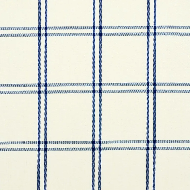 Schumacher 55716 Luberon Plaid Blue fabric swatch