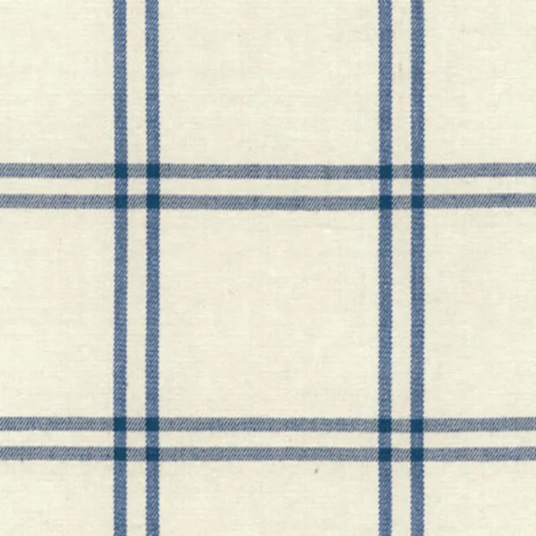 Schumacher 55715 Luberon Plaid Indigo fabric swatch