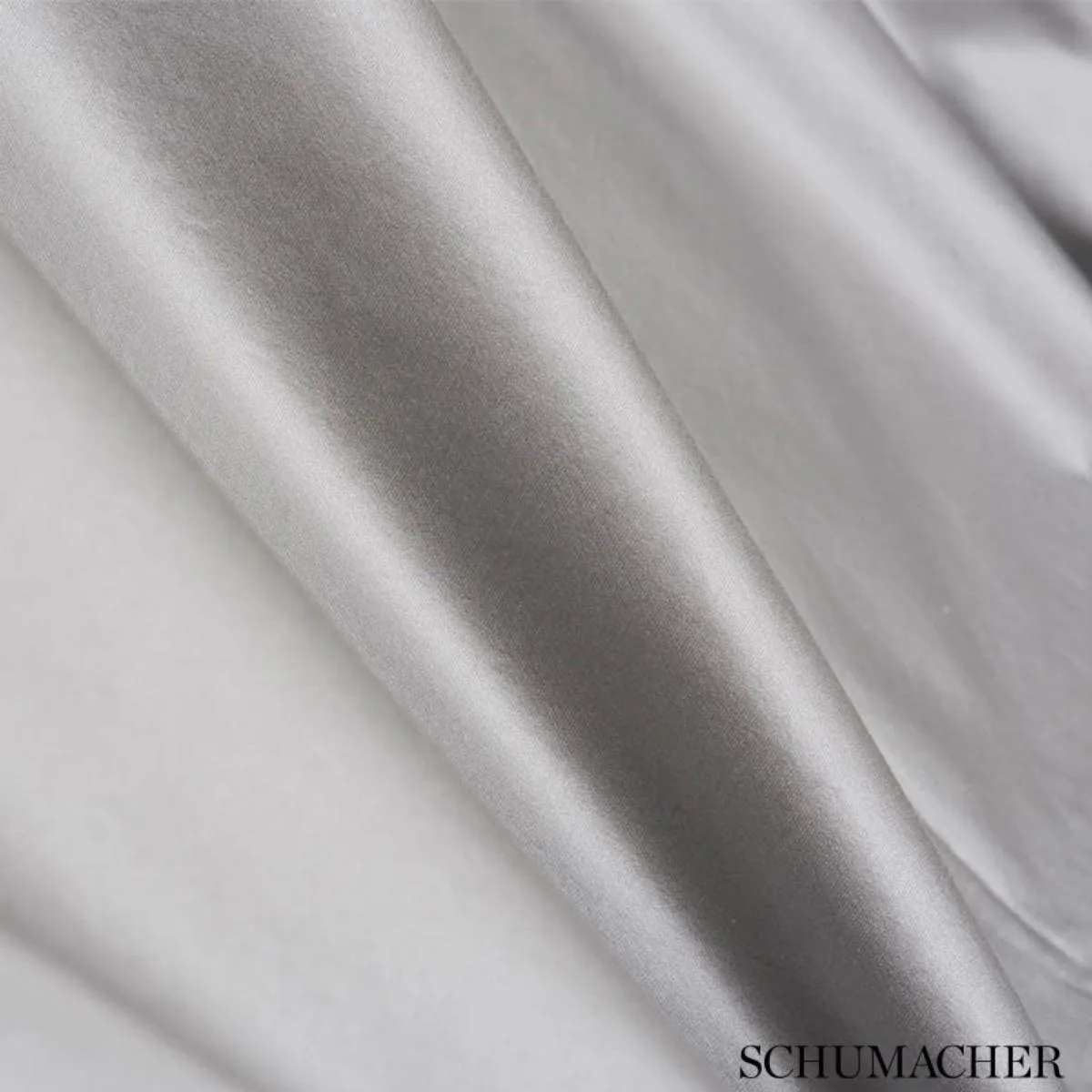 Schumacher 72053 Luca Satin Zinc fabric swatch