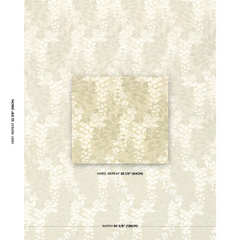 Schumacher 83901 Lucia Wisteria Moss fabric swatch