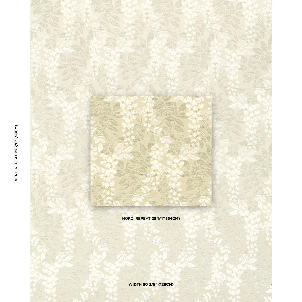 Schumacher 83901 Lucia Wisteria Moss fabric swatch