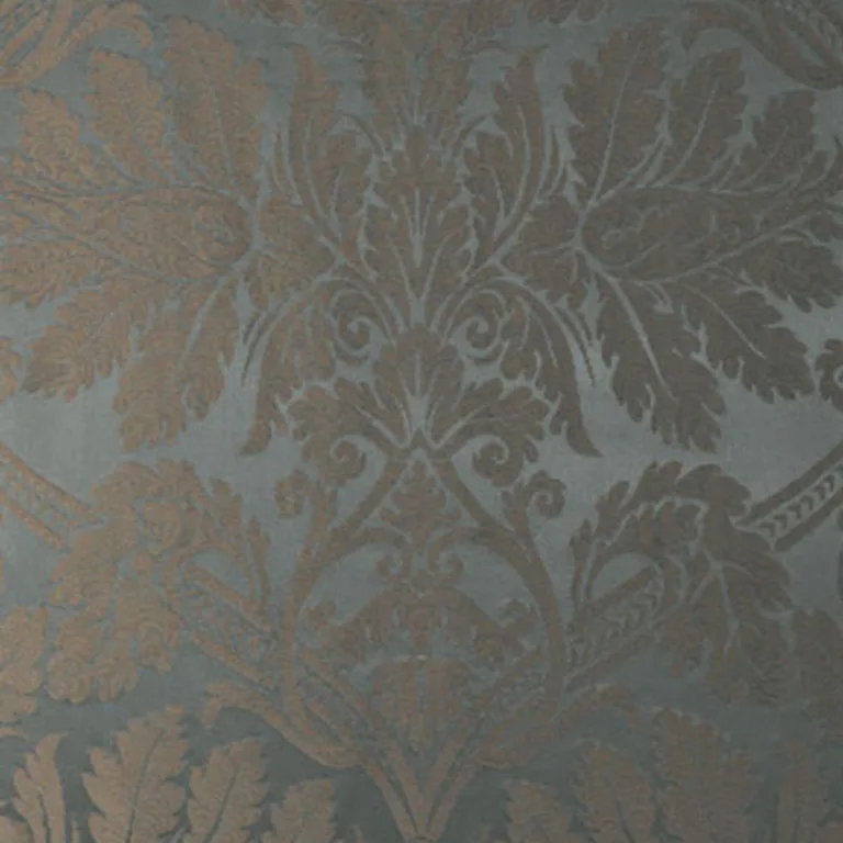Schumacher 60422 Luciano Silk Damask Azurro fabric swatch