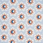Schumacher 181942 Lucie Clay & Blue fabric swatch