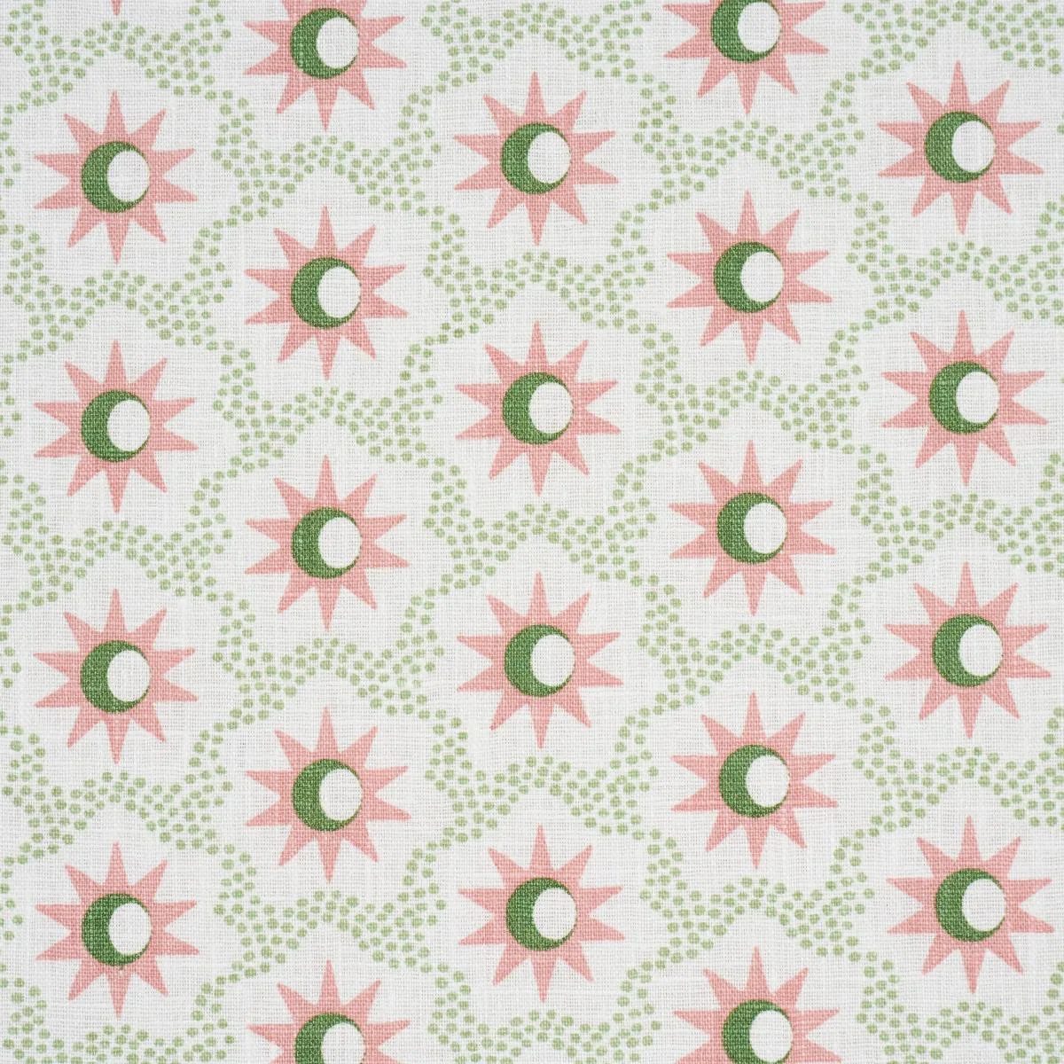 Schumacher 181940 Lucie Pink & Green fabric swatch