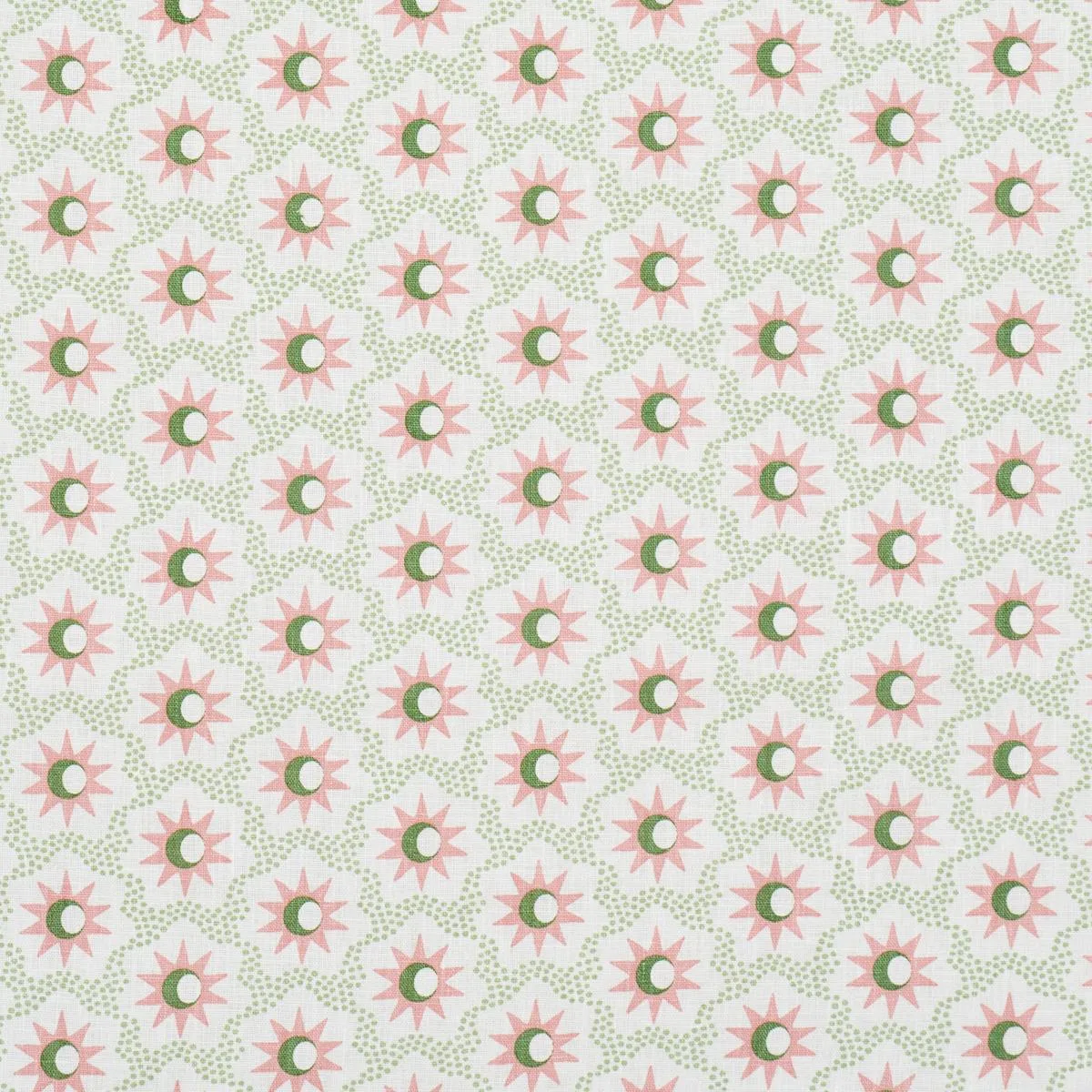Schumacher 181940 Lucie Pink & Green fabric swatch
