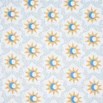 Schumacher 181941 Lucie Yellow & Sky fabric swatch