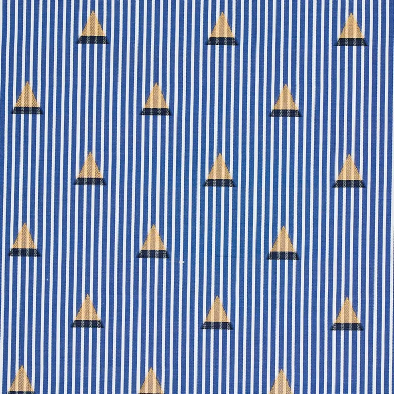 Schumacher 79361 Ludus Stripe Blue fabric swatch