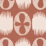 Schumacher 181511 Lunaria Blush On Terracotta fabric swatch