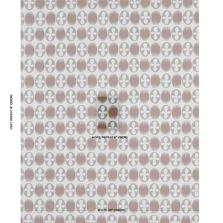Schumacher 181510 Lunaria Brown On Sky fabric swatch