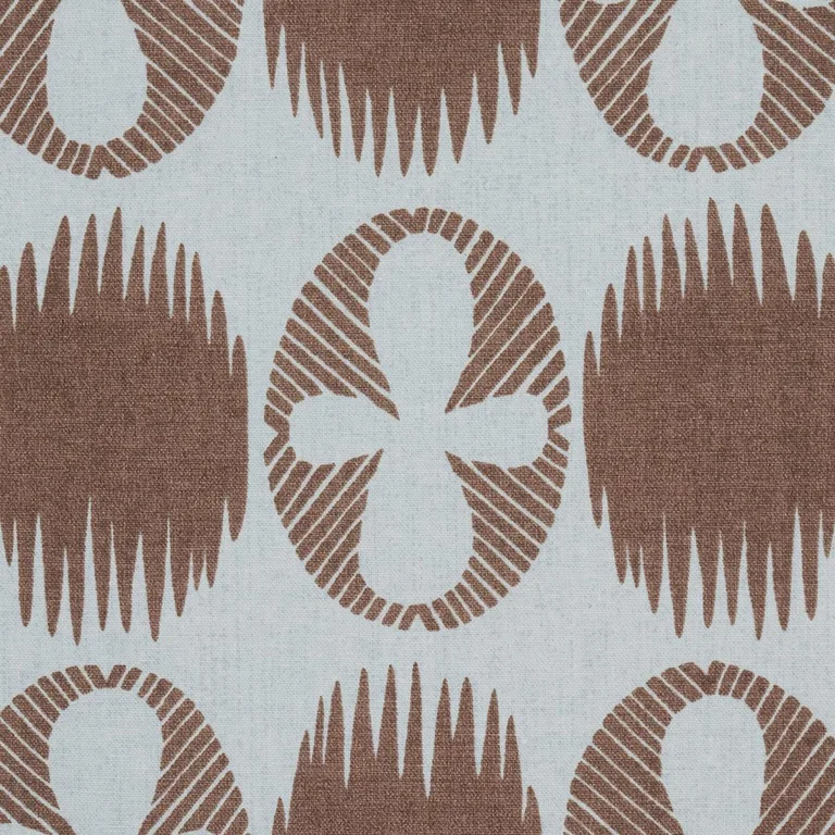 Schumacher 181510 Lunaria Brown On Sky fabric swatch
