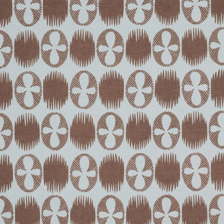 Schumacher 181510 Lunaria Brown On Sky fabric swatch