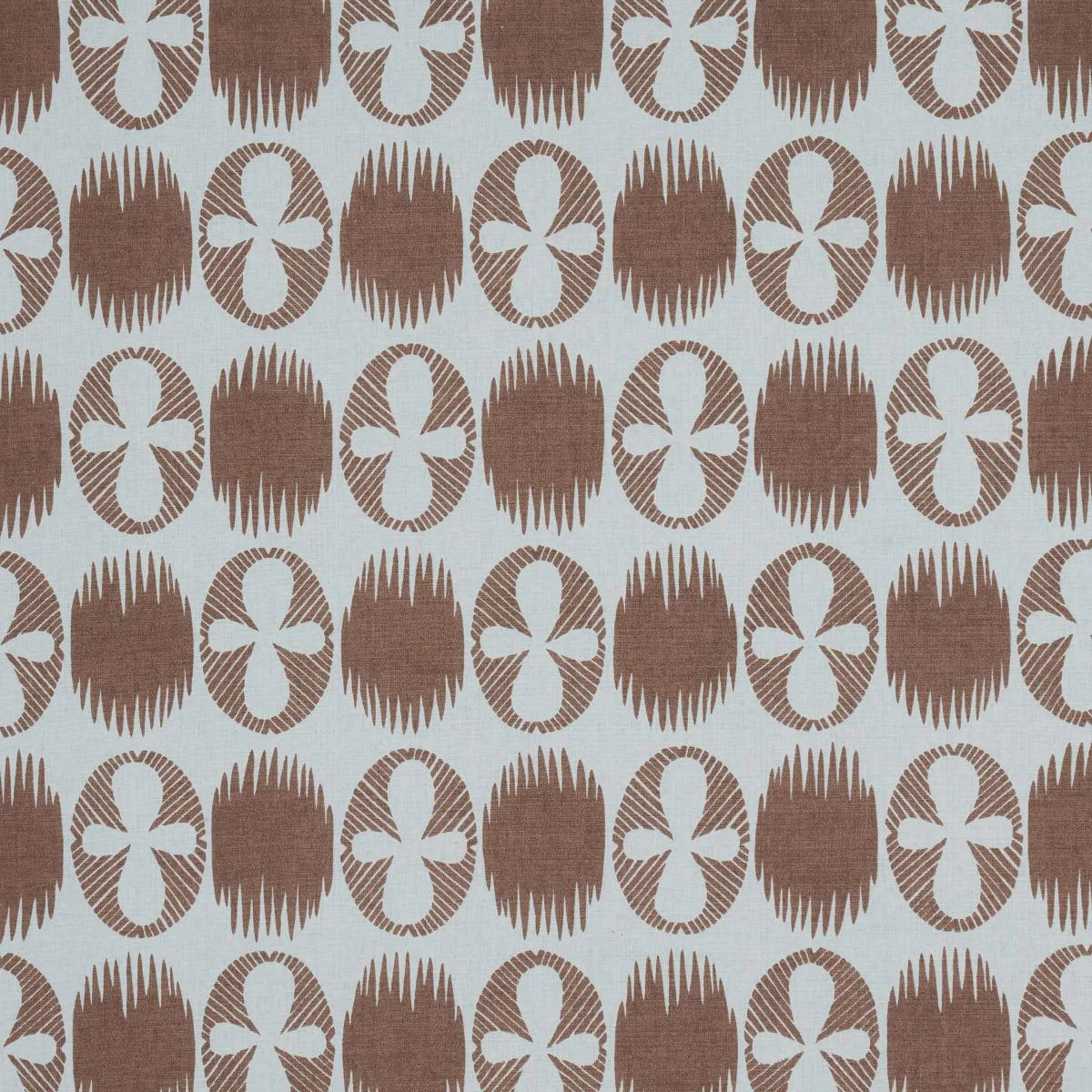Schumacher 181510 Lunaria Brown On Sky fabric swatch