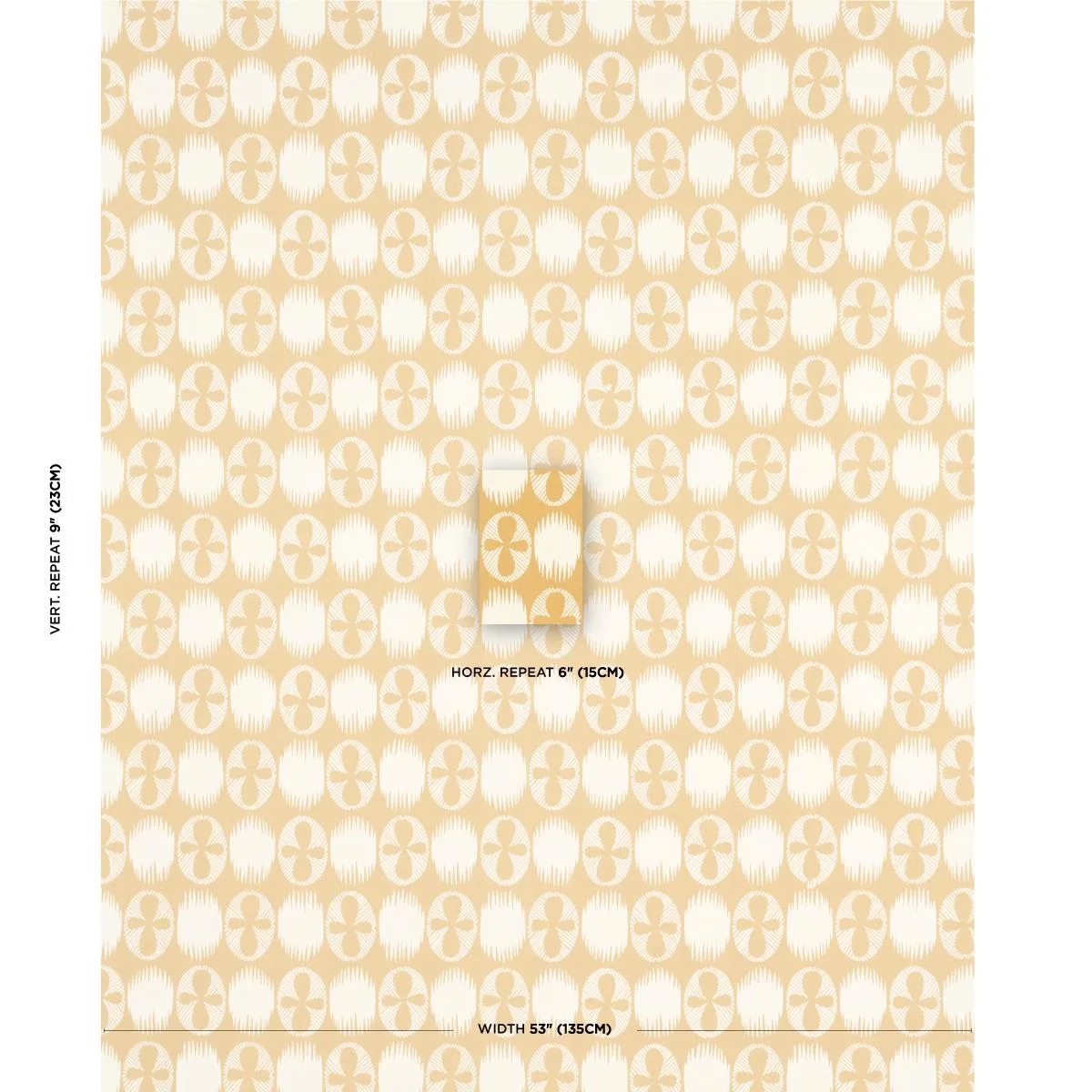Schumacher 181512 Lunaria Ochre fabric swatch