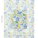 Schumacher 81521 Lupita Embroidery Green & Blue fabric swatch