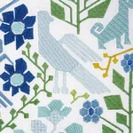 Schumacher 81521 Lupita Embroidery Green & Blue fabric swatch