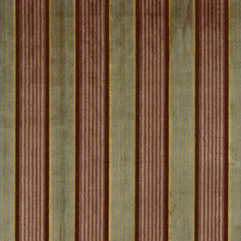 Schumacher 62702 Lynton Velvet Stripe Black Plum fabric swatch