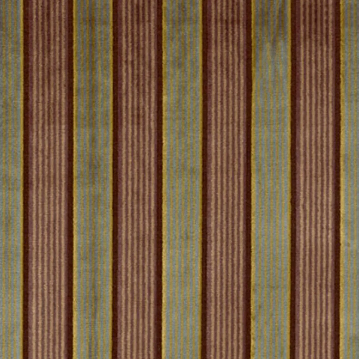 Schumacher 62702 Lynton Velvet Stripe Black Plum fabric swatch