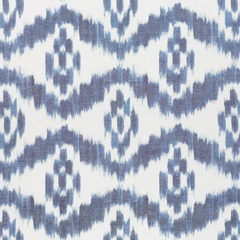 Schumacher 177820 Madaket Ikat Indigo fabric swatch