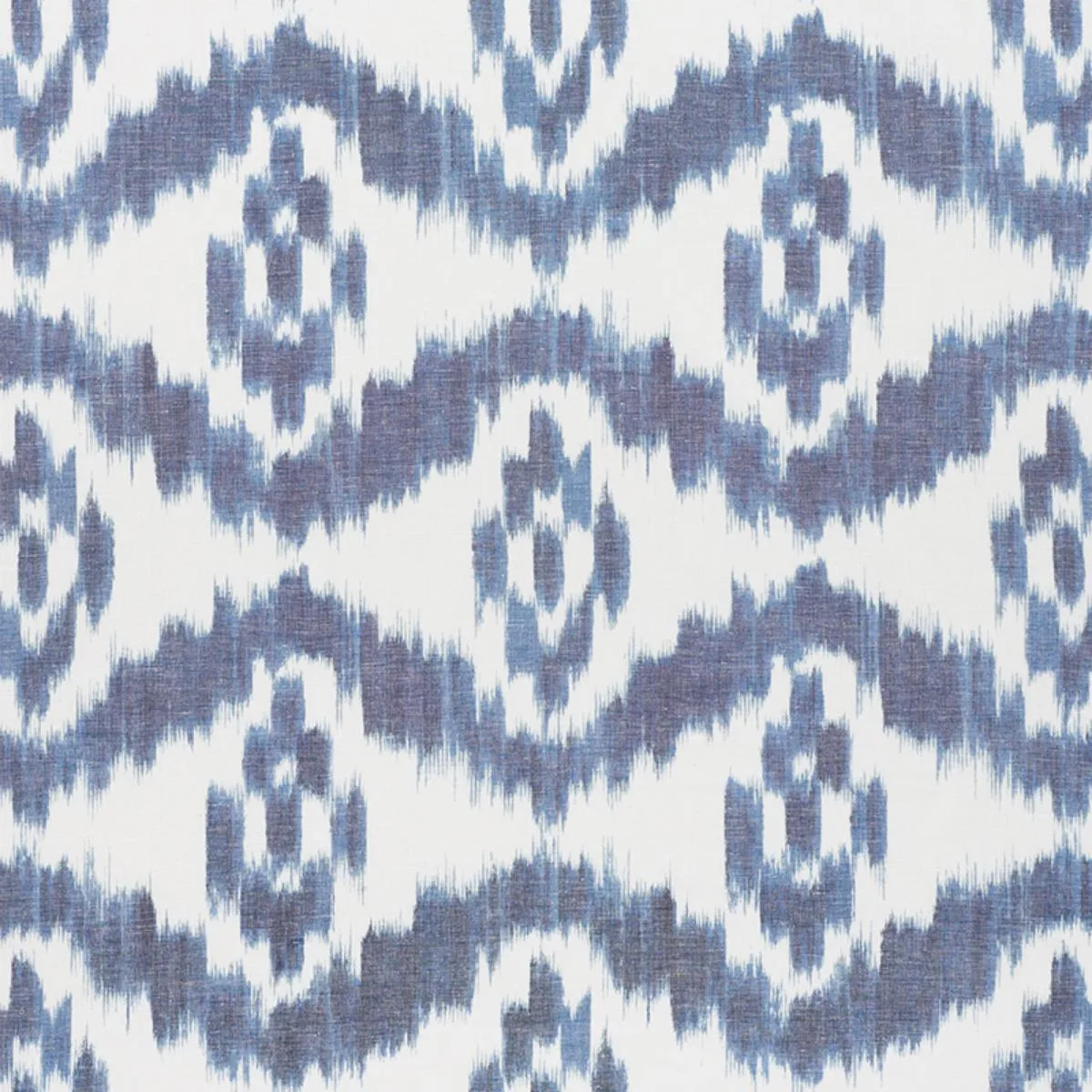 Schumacher 177820 Madaket Ikat Indigo fabric swatch