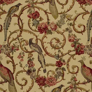 Schumacher 1124012 Madrigal Document fabric swatch