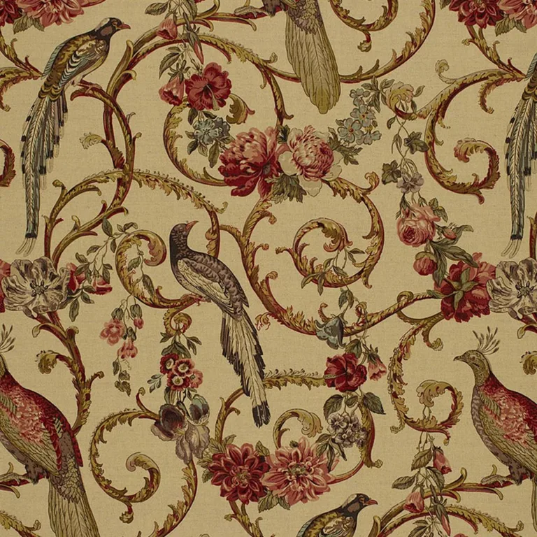 Schumacher 1124012 Madrigal Document fabric swatch