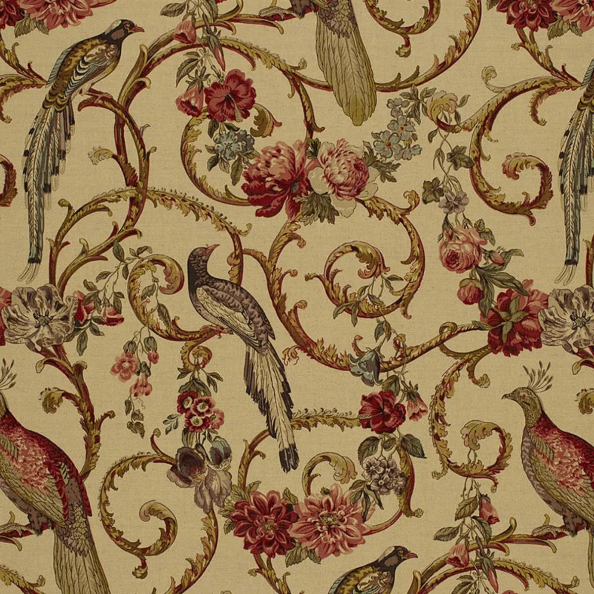 Schumacher 1124012 Madrigal Document fabric swatch