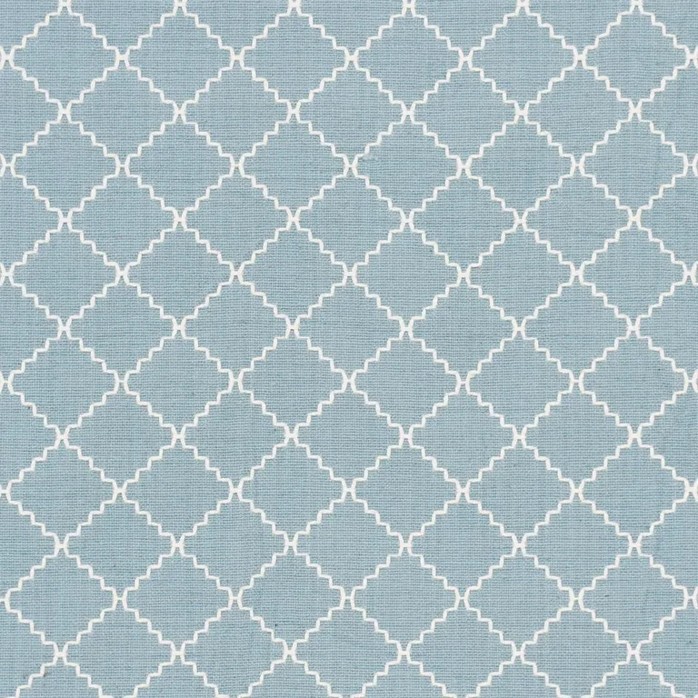 Schumacher 83760 Maggie Lattice China Blue fabric swatch
