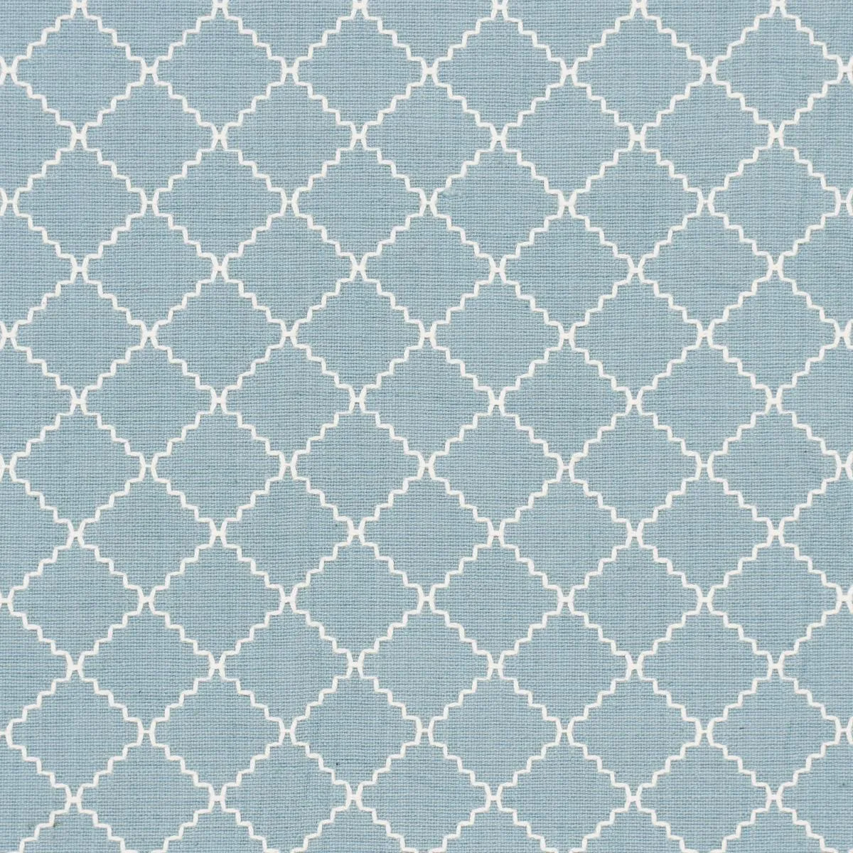 Schumacher 83760 Maggie Lattice China Blue fabric swatch