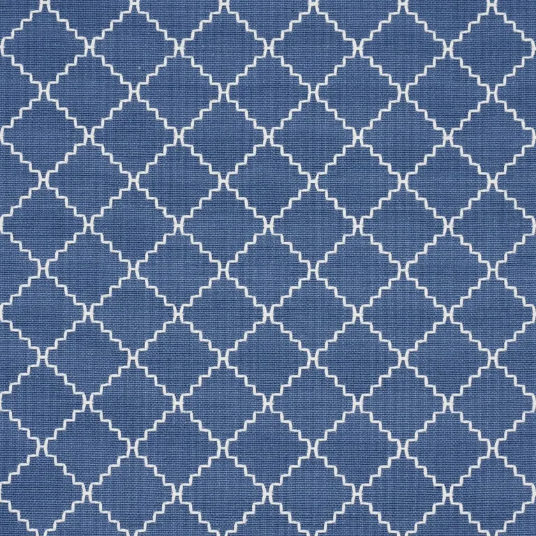 Schumacher 83762 Maggie Lattice Cobalt fabric swatch
