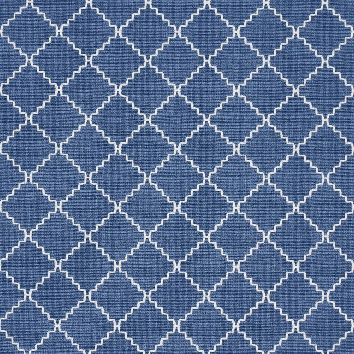 Schumacher 83762 Maggie Lattice Cobalt fabric swatch