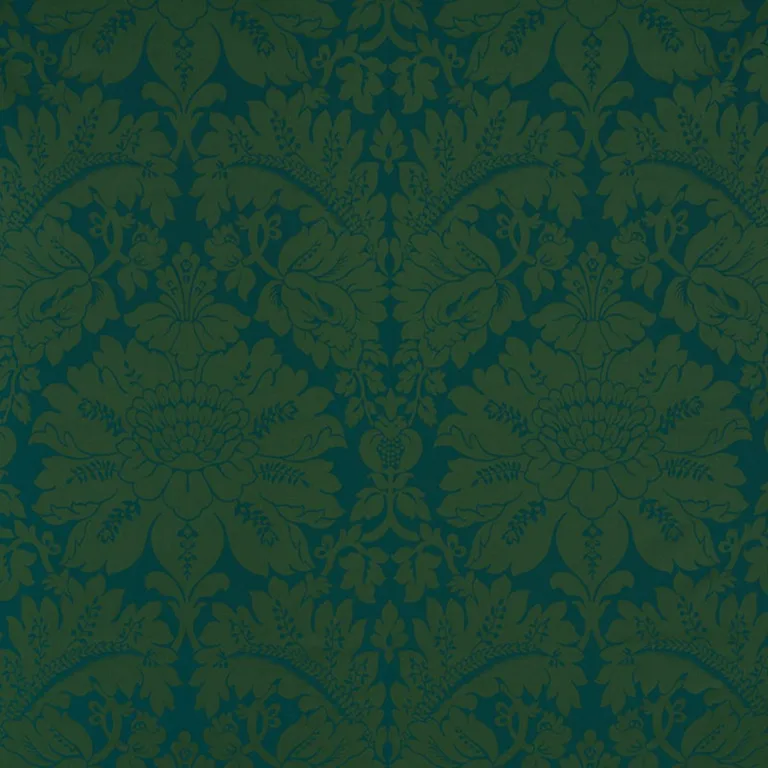 Schumacher 71281 Maggiore Damasco Emerald fabric swatch