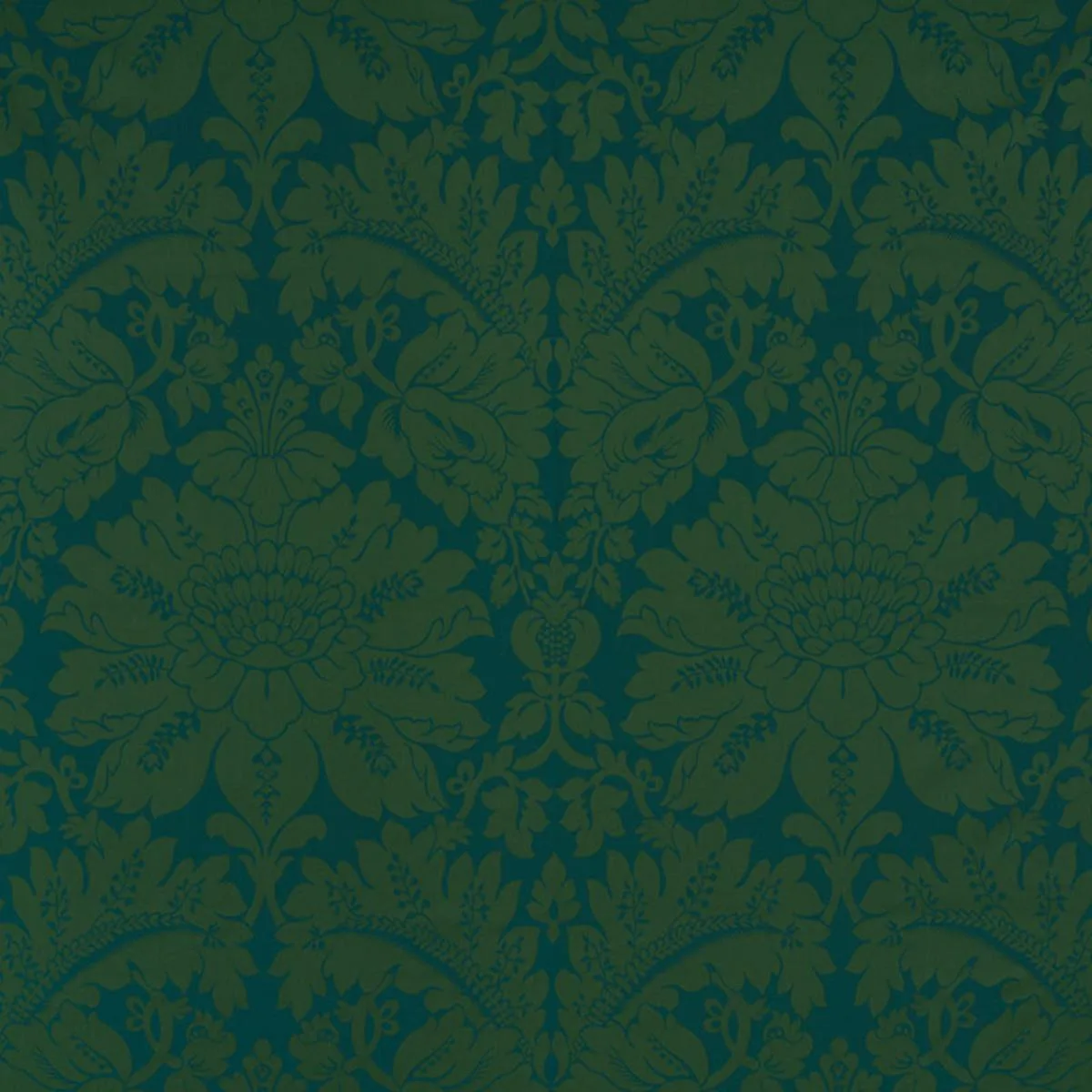 Schumacher 71281 Maggiore Damasco Emerald fabric swatch