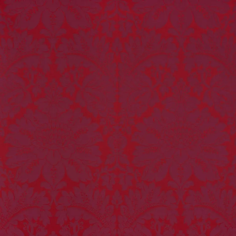Schumacher 71282 Maggiore Damasco Ruby fabric swatch