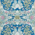 Schumacher 178050 Magic Mountain Dragon Blue fabric swatch