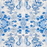 Schumacher 178054 Magic Mountain Dragon Porcelain fabric swatch