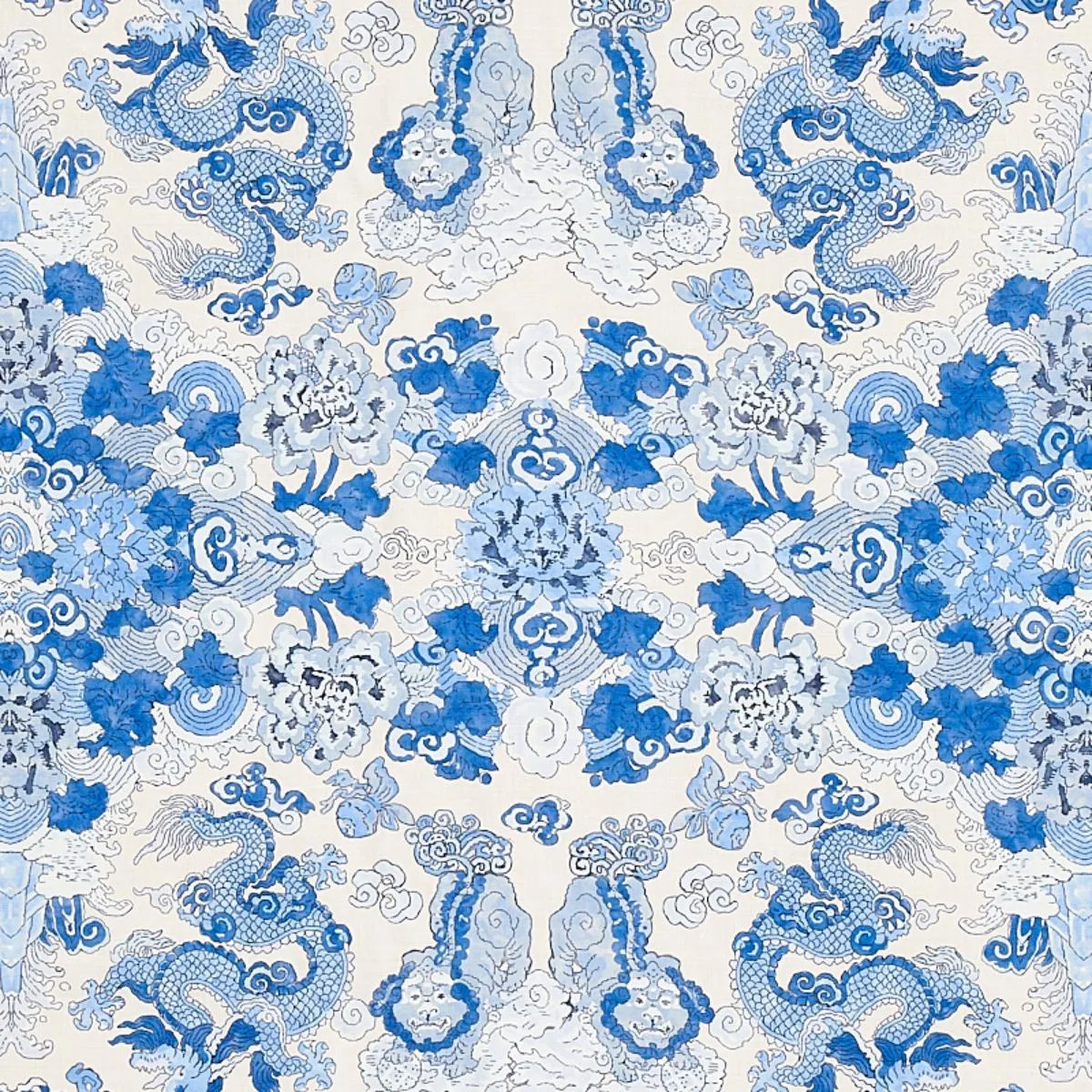 Schumacher 178054 Magic Mountain Dragon Porcelain fabric swatch