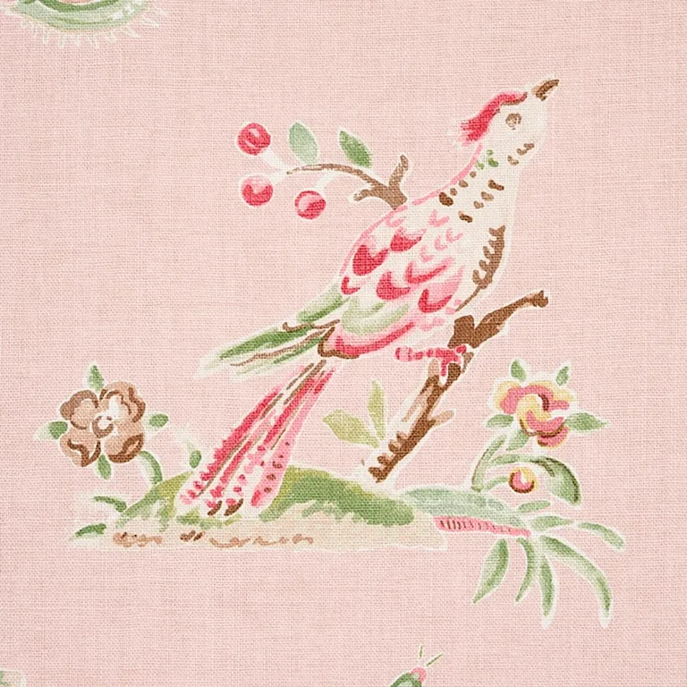 Schumacher 176754 Magical Menagerie Blush fabric swatch